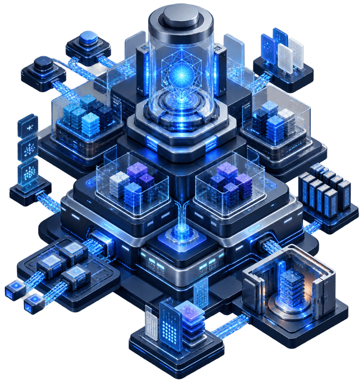 A three-dimensional governed enterprise AI architecture with isolated data domains